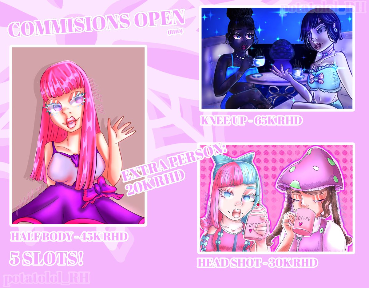 potatolol_RH's tweet photo. Doing rhd comms cuz I'm ✧broke✧ again lol. Please make sure you have read everything before commissioning me! #royalehigh #artrh #rhart #rhcommisionsopen #rhcommisions #robloxcommisions #rhdcommisions #royalehighcommisions #robloxart #commisions #RHTC #RTC https://t.co/mm3OVzvmkL