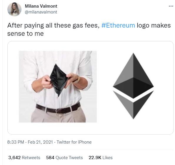 33ethCarlos's tweet photo. LOL🤣
remember when Eth fees were huge following the nft boom of 2021, do you think we will reach the same gas levels?
#Ethereum #MemeContest #BTC #cryptomeme #NFTs #ETH #blockchain #lol #fun #bullrun #Cryptocurency #Crypto https://t.co/rKfHmM8hft