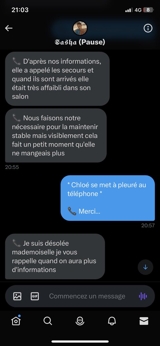 ✉️ Grande sœur.. je viens d’apprendre la nouvelle.. je suis désemparé.. on sera tous là pour toi.. moi la première.. on t’aime.. reste forte..
