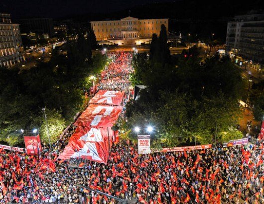 📌 #GreekElections: Significant rise for the #KKE, which receives 7.7% and 20 MPs. A stronger Communist Party in the Parliament means stronger, 100% militant popular opposition to the conservative ND government. #εκλογες2023 #Greece #Εκλογες25Ιουνιου