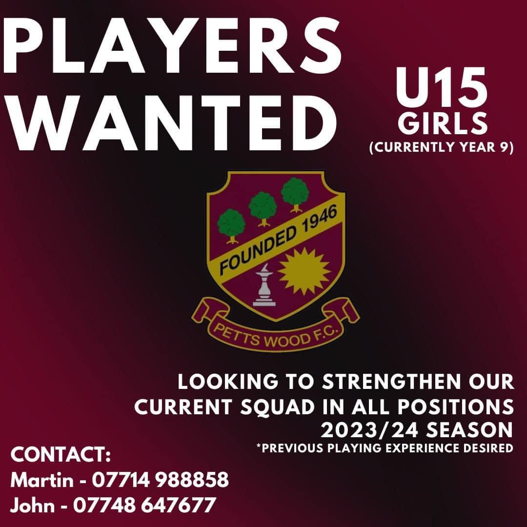 PettsWoodFC (@pettswood_fc) on Twitter photo New players required for our U15 girls flamingos team
<a href="/KGLFL/">Kent Girls & Ladies Football League</a>
#pettswoodfc
#KGLFL
#Newplayers New players required for our U15 girls flamingos team
<a href="/KGLFL/">Kent Girls & Ladies Football League</a>
#pettswoodfc
#KGLFL
#Newplayers