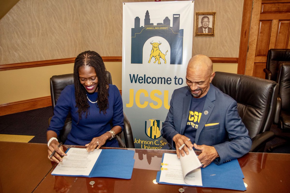 ValerieKinloch's tweet photo. I am overjoyed by all of the love, support, and encouragement that you all have given to me on hearing the news that I have been named 15th President of Johnson C. Smith University. Thanks for believing in me and our university. I will always “hold high the gold and blue!” 💛💙 https://t.co/WBOmRX6YDY
