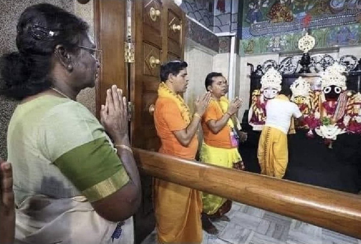 She is the President of India, but she is not allowed to go near God because she is a tribal (indigenous). Only Brahmins can. This happens even in Delhi.