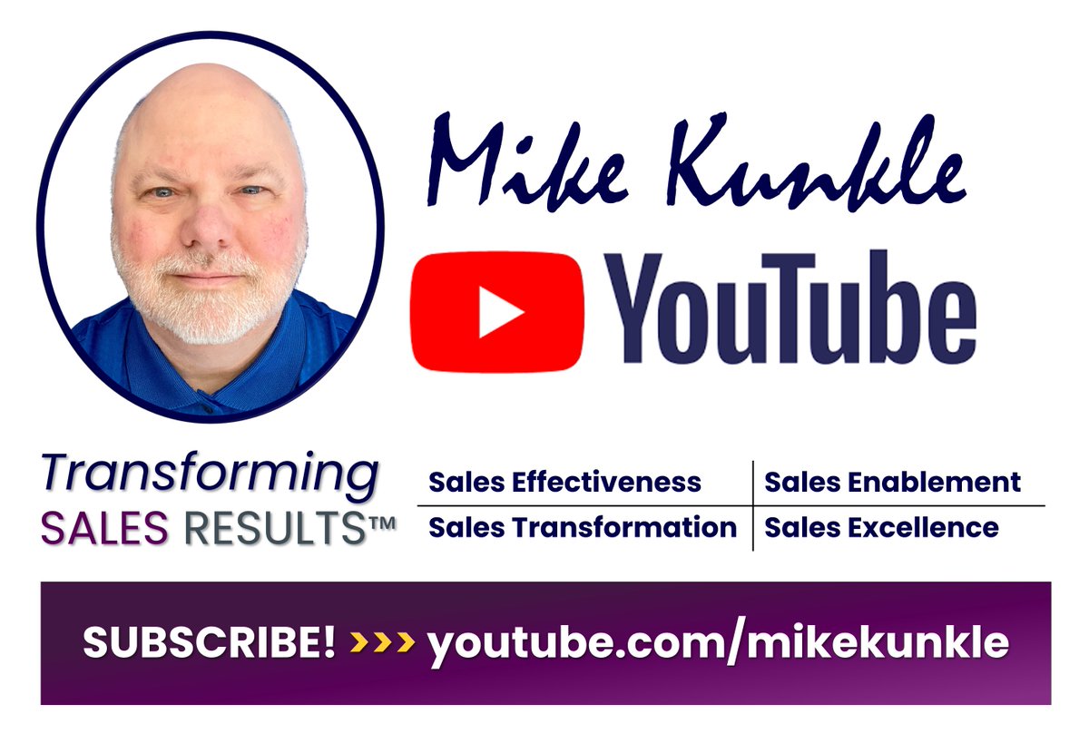 Hey Twitter Tribe, heads up!

If you work in the #Sales profession and have an interest in #SalesPerformance Improvement in all forms, would you consider subscribing to my #YouTube channel? I'd sincerely appreciate it.

I've slowly been building a channel with weekly videos as…