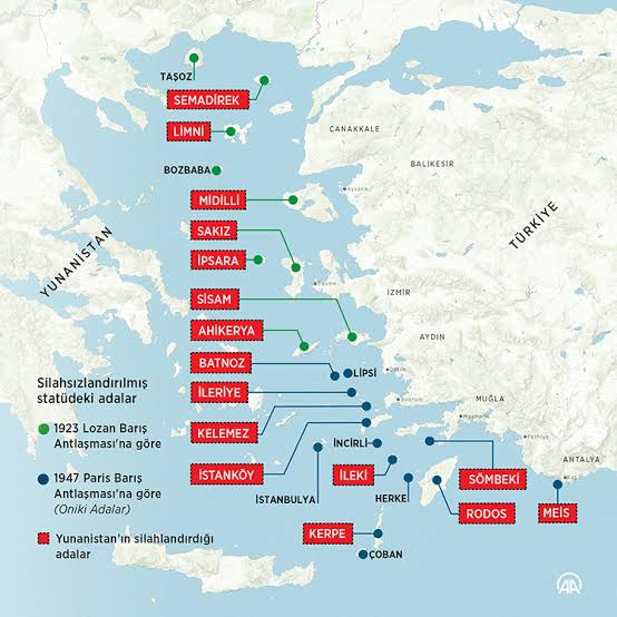 Yunanistan'ın Türkiye'ye karşı silahlandırdığı Adalar!

Lozan Antlaşmasını hiçe sayıyor!
Türkiye,Lozan Antlaşmasını tekrardan gözden geçirmelidir.

Rusya'ya karşı silahlanıyor diyenler; ya cahil,yada ABD'nin KUKLASIDIR!

Rusya ile hiç alakası yok,ama Türkiye ile çok alakası var!