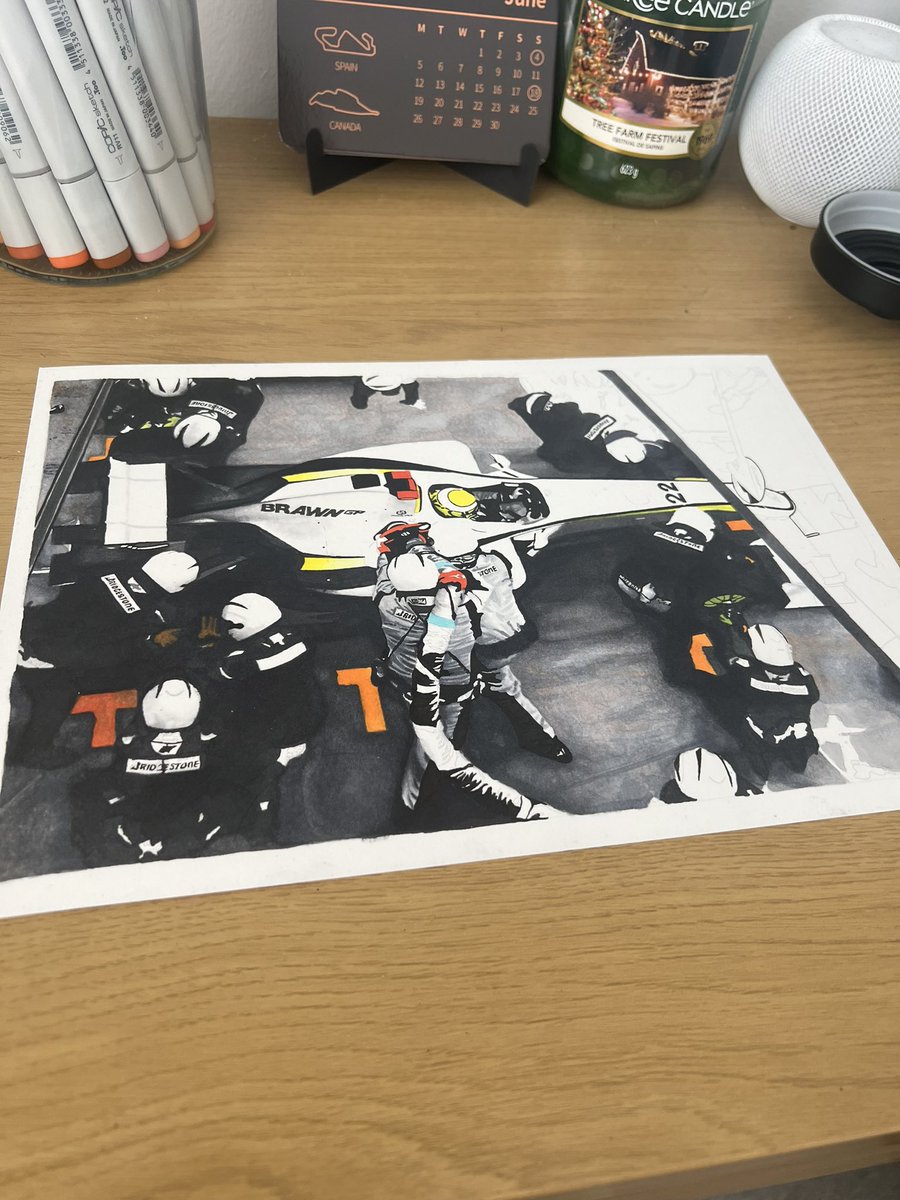 F1Jamie6's tweet photo. Finally getting there with this piece of @JensonButton #brawngp #jensonbutton #f1art #art #copicmarkers https://t.co/knncdl1JRt