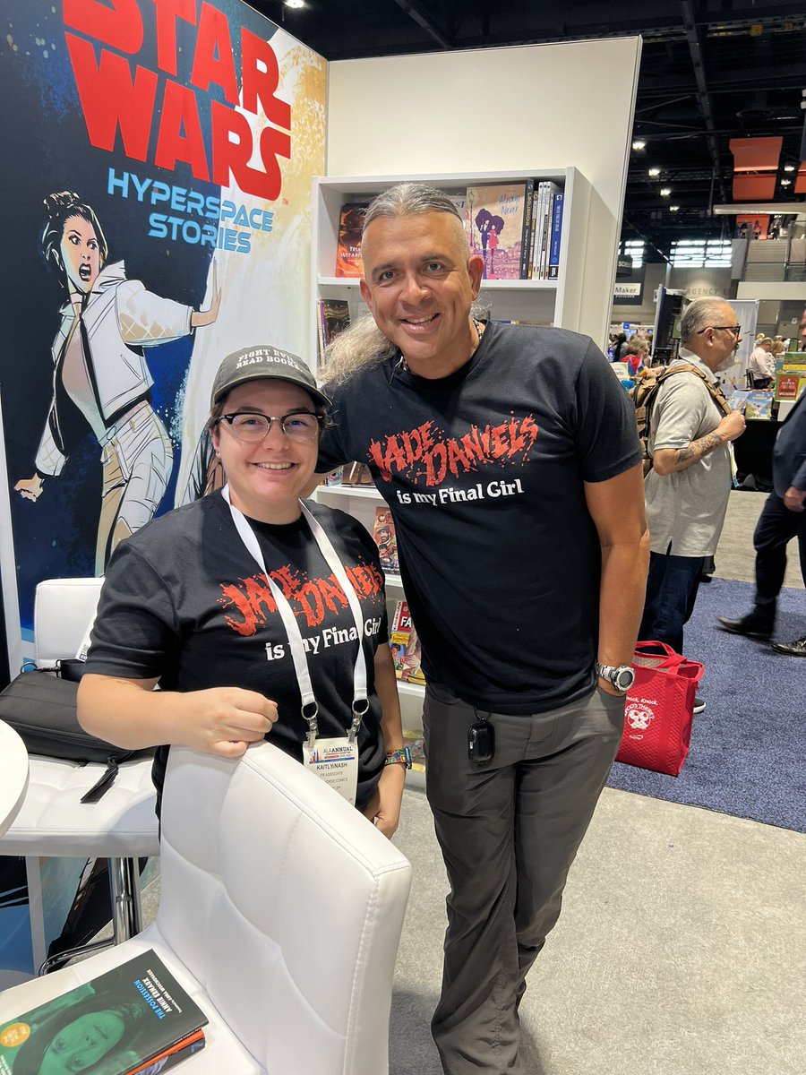 Couldn’t attend @SGJ72’s signings since I’m working at Dark Horse’s booth this weekend at #ALAAC2023, but I still had to rep my favorite final girl! Thank you, Stephen, for stopping by and taking a picture!