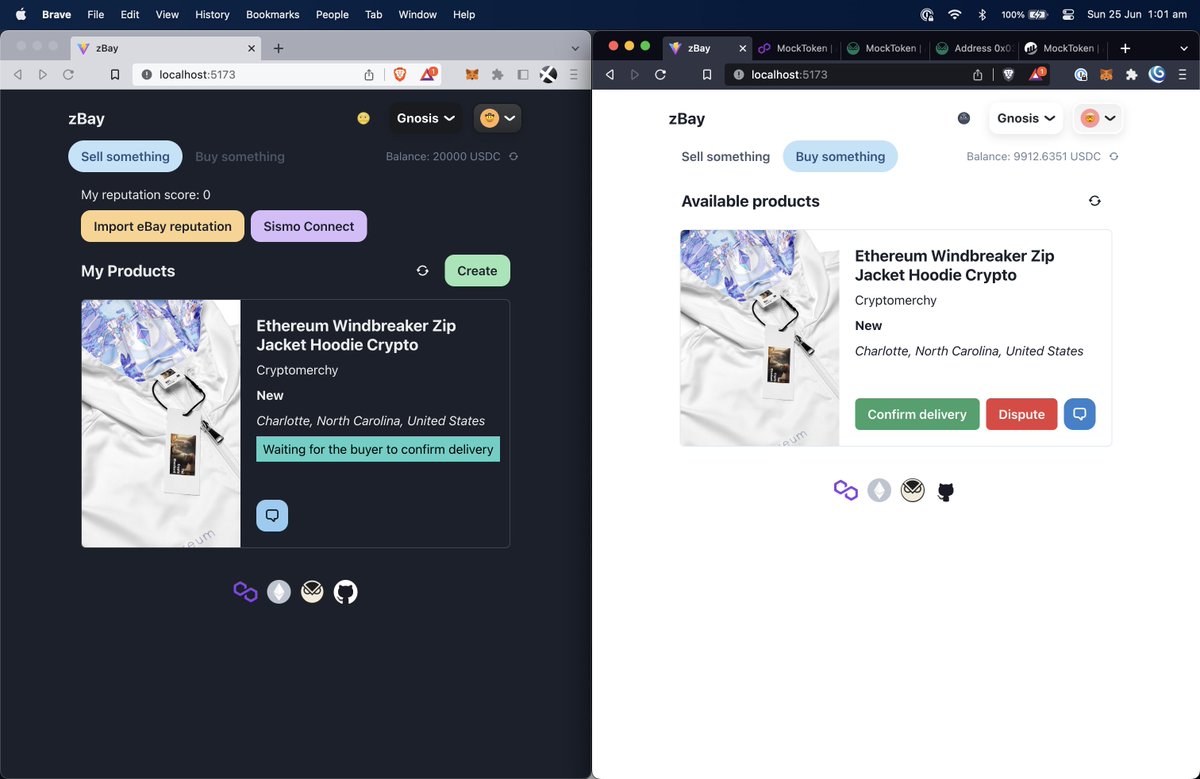 <a href="/airstack_xyz/">Airstack</a> <a href="/ETHGlobal/">ETHGlobal</a> <a href="/erc6551/">ERC 6551</a> <a href="/poapxyz/">POAP - Bookmarks for your life</a> <a href="/xmtp_/">XMTP</a> @spark_protocol <a href="/UMAprotocol/">UMA</a> <a href="/OpenAI/">OpenAI</a> <a href="/NEARProtocol/">NEAR Protocol</a> <a href="/nounproject/">Noun Project</a> <a href="/Sismo_eth/">Sismo</a> <a href="/MetaMask/">MetaMask 🦊</a> <a href="/UnlockProtocol/">Ʉnlock Protocol</a> <a href="/LensProtocol/">Lens</a> <a href="/0xPolygon/">Polygon | POL</a> <a href="/airstack/">Hannah Wilhelm</a> <a href="/roysandoval_/">Roy Sandoval</a> <a href="/mthacks/">markcarey.eth 🦇🔊</a> <a href="/maceip/">mac</a> 🎖 Airstack Prize to zBay which is democratizing the existing eBay platform with web3

Airstack is utilized to calculate reputation scores and creditworthiness based on users' onchain activity &amp; POAPs

<a href="/xmtp_/">XMTP</a> is utilized for messaging
secure escrow with <a href="/UMAprotocol/">UMA</a>