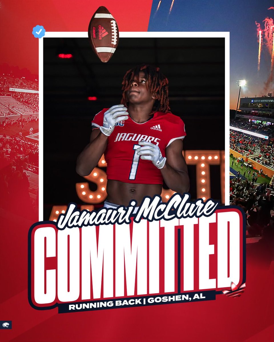 Jamauri McClure (@jamaurimcclure) on Twitter photo Committed‼️<a href="/SouthAlabamaFB/">South Alabama Football 🏈</a> @CoachBradJags <a href="/DexPreps/">DexPreps</a> <a href="/Jdsmith31Smith/">Justin Smith</a> <a href="/CoachMooreDC/">Coach Don Moore</a> @Bama2A_Football <a href="/247Sports/">247Sports</a> <a href="/Rivals/">Rivals</a> Committed‼️<a href="/SouthAlabamaFB/">South Alabama Football 🏈</a> @CoachBradJags <a href="/DexPreps/">DexPreps</a> <a href="/Jdsmith31Smith/">Justin Smith</a> <a href="/CoachMooreDC/">Coach Don Moore</a> @Bama2A_Football <a href="/247Sports/">247Sports</a> <a href="/Rivals/">Rivals</a>