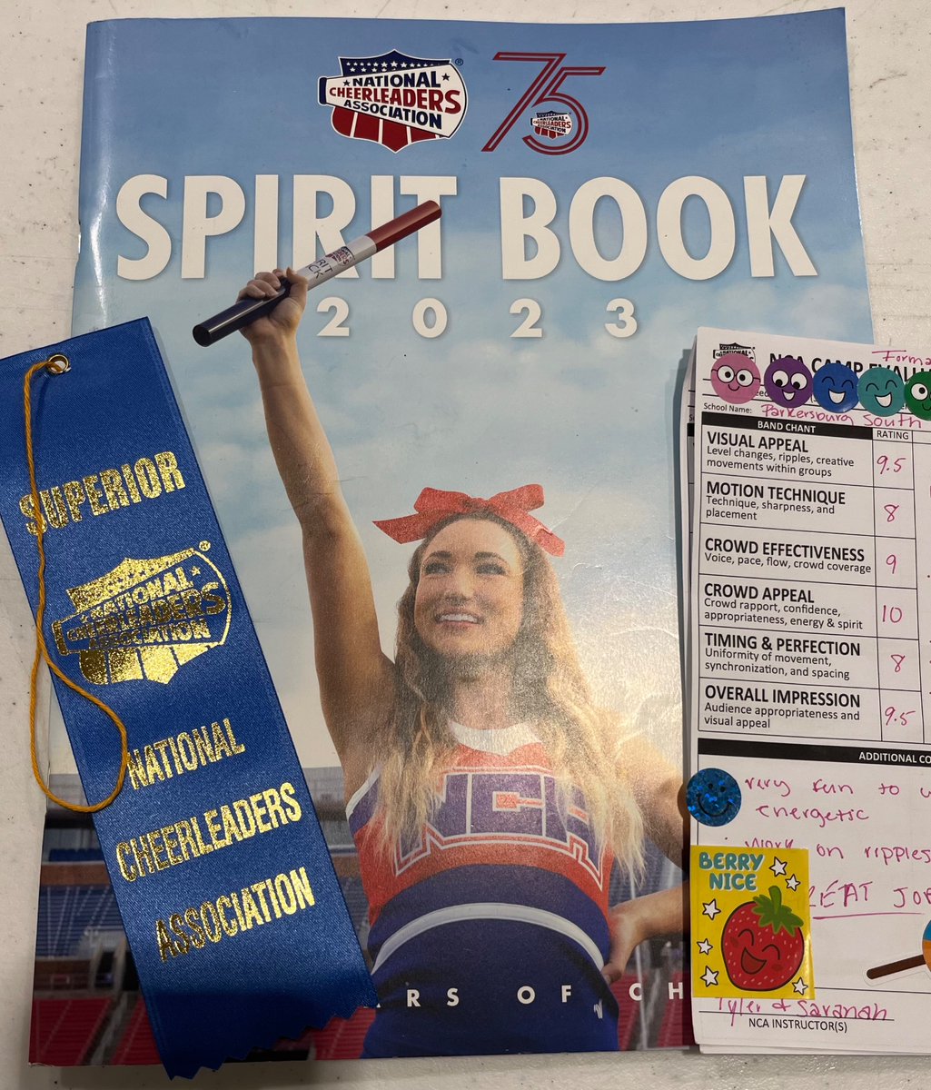 CheerPSHS's tweet photo. NCA camp at South end of last week.

*12 nominated for All American
*5 tried out for All American 
*2 named to the 2023 All American 
*Superior Ribbon achieved on the final evaluation
*Herkie Team Award 
*Award for Technical Excellence
*Received a bid to NCA High School Nationals https://t.co/2hZ3AMnIV0