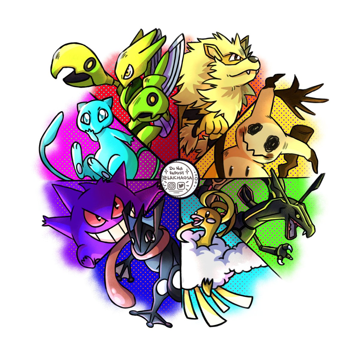 laichaosa's tweet photo. Ya está toda la rueda cromática de #Pokemon con sus respectivas versiones shiny ✨ cuál os gusta más?? https://t.co/YFlcrgSHgr