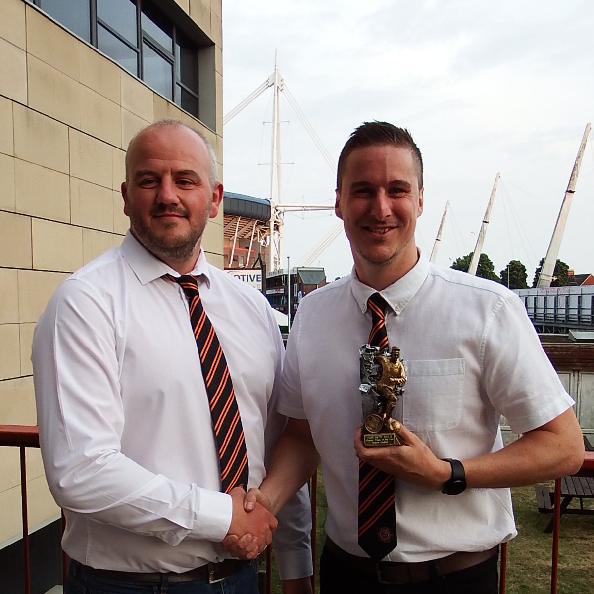 cardiffbayfc's tweet photo. Saving the best 'til last as Andrew Gardner was voted First Team Players' Player of the Year for the second year in a row. Going home with two awards as he added to his Golden Boot for 2022-23. Congrats Gards! 🐯 https://t.co/3fHEPk9FD3