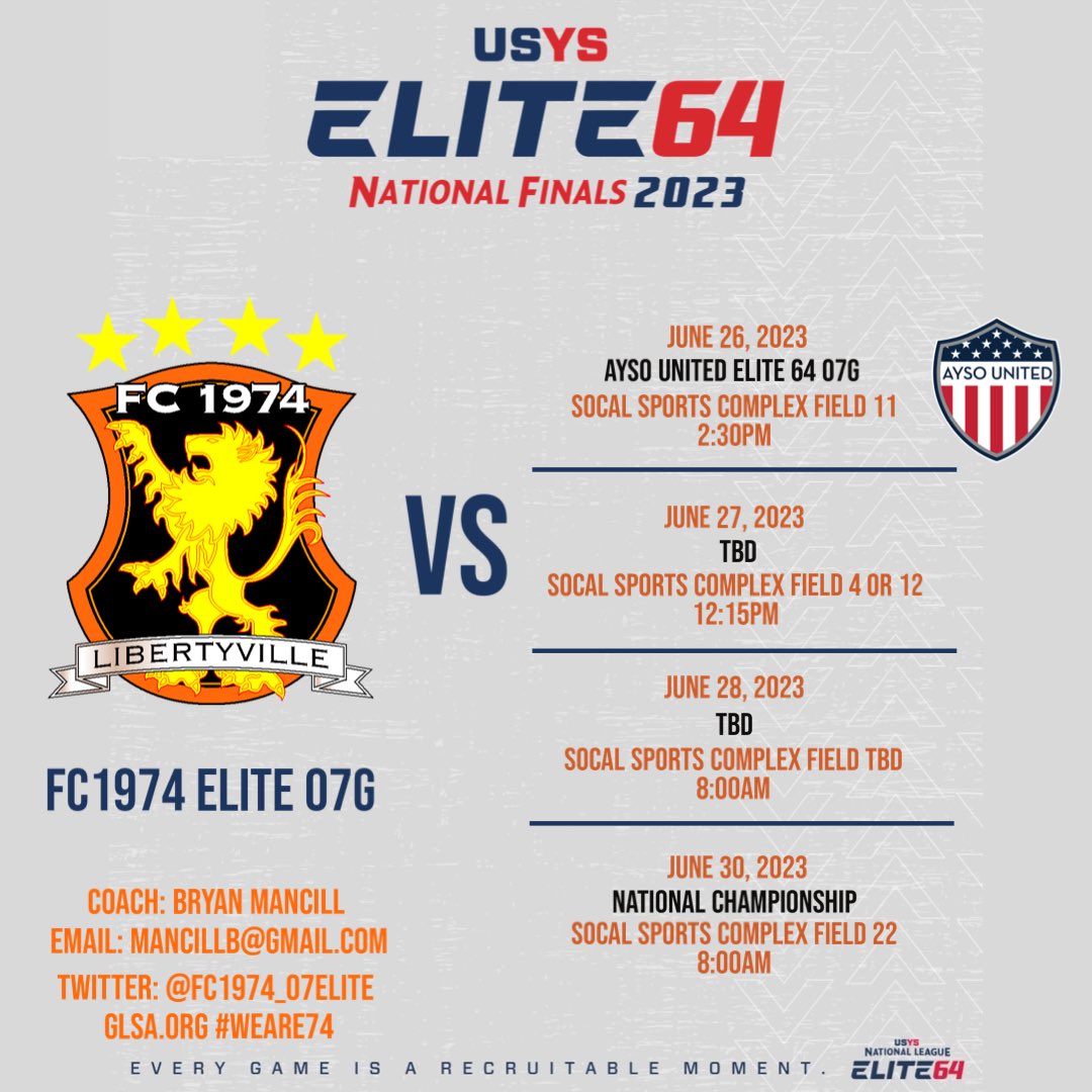 A LOT of hard work got us here. It all starts tomorrow. <a href="/NationalLeague/">National League</a> <a href="/FC1974GLSA/">GLSA FC 1974 Libertyville</a> <a href="/CoachBMancill/">Bryan Mancill</a> <a href="/ImYouthSoccer/">ECNL/GA/Recruiting/College Soccer</a> <a href="/ImCollegeSoccer/">College Soccer Truth ™</a>  @SoccerMomInt <a href="/RainaSoccer/">Raina Schmitt</a> <a href="/Tessmcgorm13/">Tess McGormley</a> <a href="/SofiaOgren2025/">Sofia Ogren</a> <a href="/dahlia_r14/">Dahlia Rodriguez</a> <a href="/EmaDelg20Soccer/">Ema Delgado</a> <a href="/madelineel12/">Madeline Lewis</a> <a href="/mia_tsigolis15/">mia</a> <a href="/shannonphips/">Shannon Phillips</a> <a href="/bridget_benes21/">Bridget Benes</a>