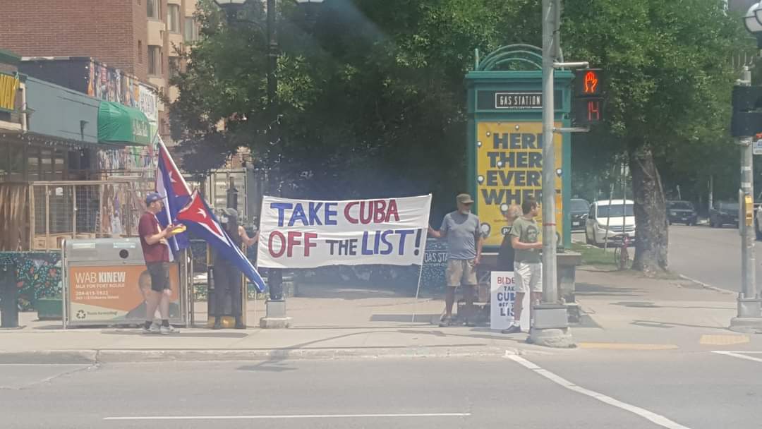 In #Manitoba  they demanded the lifting of US blockade and the removal of #Cuba of the #SSOT list. #OffTheList #CubaIsNotAlone