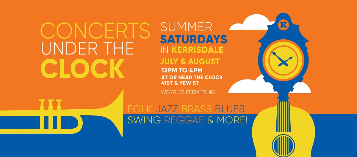 🎵 CONCERTS UNDER THE CLOCK 🕰️ Summer Saturdays! July &amp; August starting this Saturday. #streetmusic #concertsundertheclock #kerrisdale#shopkerrisdale #kerrisdalebusinessassociation#musicundertheclock