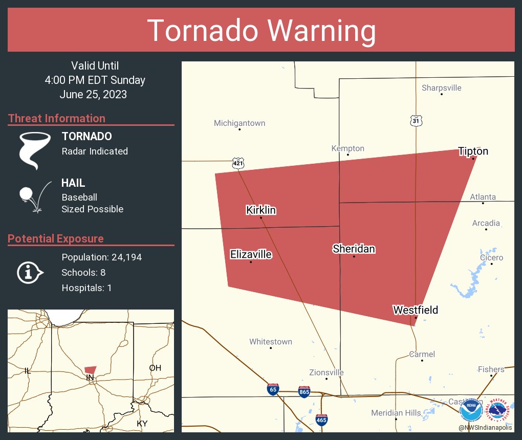 NWS Tornado on Twitter "Tornado Warning continues for Westfield IN