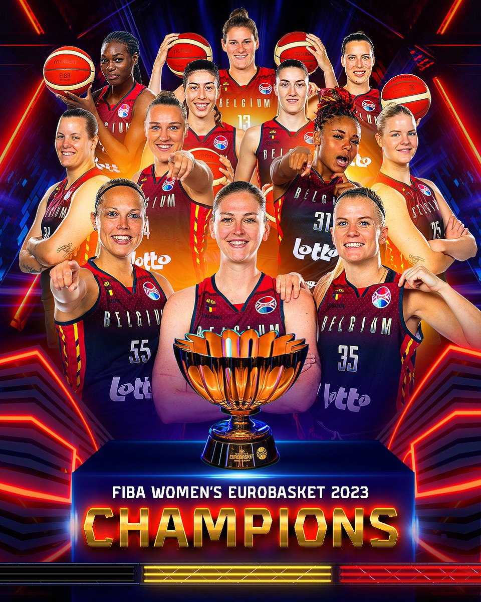 For the first time in history, Belgium are the Champions of Europe! 🇧🇪🏆

#EuroBasketWomen x #DareToDream