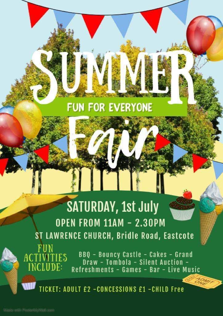 Our fabulous #SummerFair is next Saturday 1st July! We have a #BouncyCastle, #Barbecue, #Bar #LiveMusic and much more - why not come along and join in the fun ?! #ChurchFair #ChurchFete #CommunityEvent #Community #Eastcote #Ruislip #Pinner #Hillingdon #HillingdonHour
