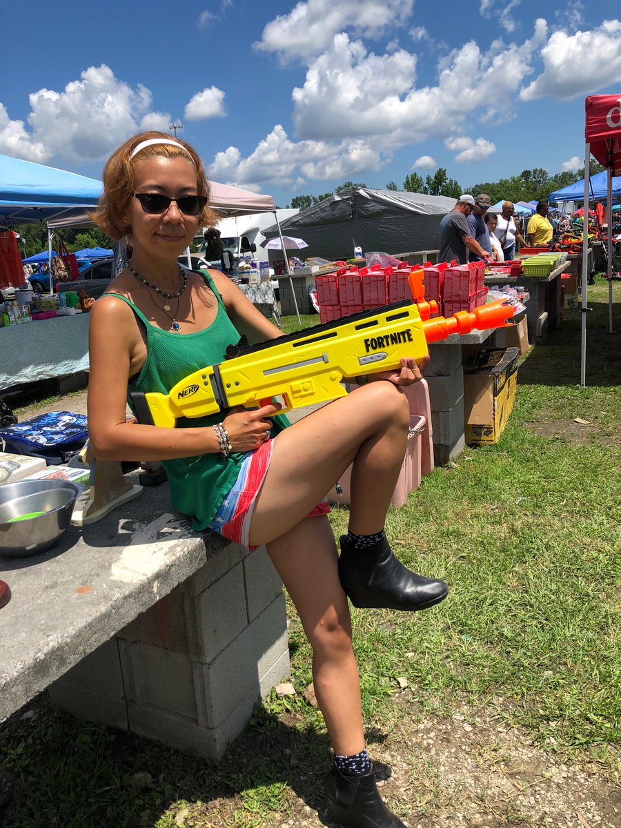 maryamyoon's tweet photo. What did you just say to me you little… @Ninja 

Thank you everyone for a great flea market day. Coins are still $1 https://t.co/btrQ5KHums