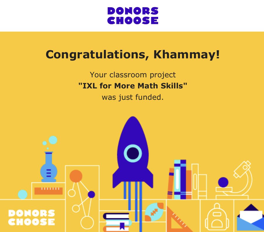 Thank you #TeachersOfTwitter for your help. An anonymous MA donor finished it off last night. 🚀 Our bilingual students will now be able to participate in IXL too! ❤️ #DonorsChoose #PostForPencils