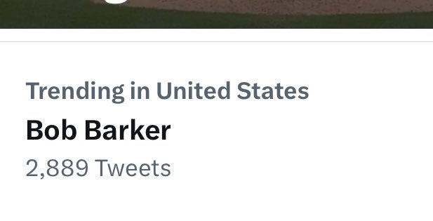 BarstoolBigCat's tweet photo. Hey @elonmusk we need a feature on trending for beloved old people who could die at any moment but aren’t dead. 

So every few months when Bob Barker trends it reads “Bob Barker (not dead)” and saves us all the scare https://t.co/ah6VYW3TmN