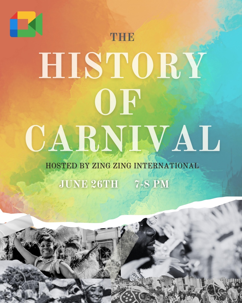 THE HISTORY OF CARNIVAL || JUNE 26th || YOUTUBE LIVE @zingzing_intl #juneiscaribbeanamericanheritagemonth

As we quickly approach the Houston Carnival festivities, TXCSO is joining @zingzing_intl for a discussion about the history of carnival!