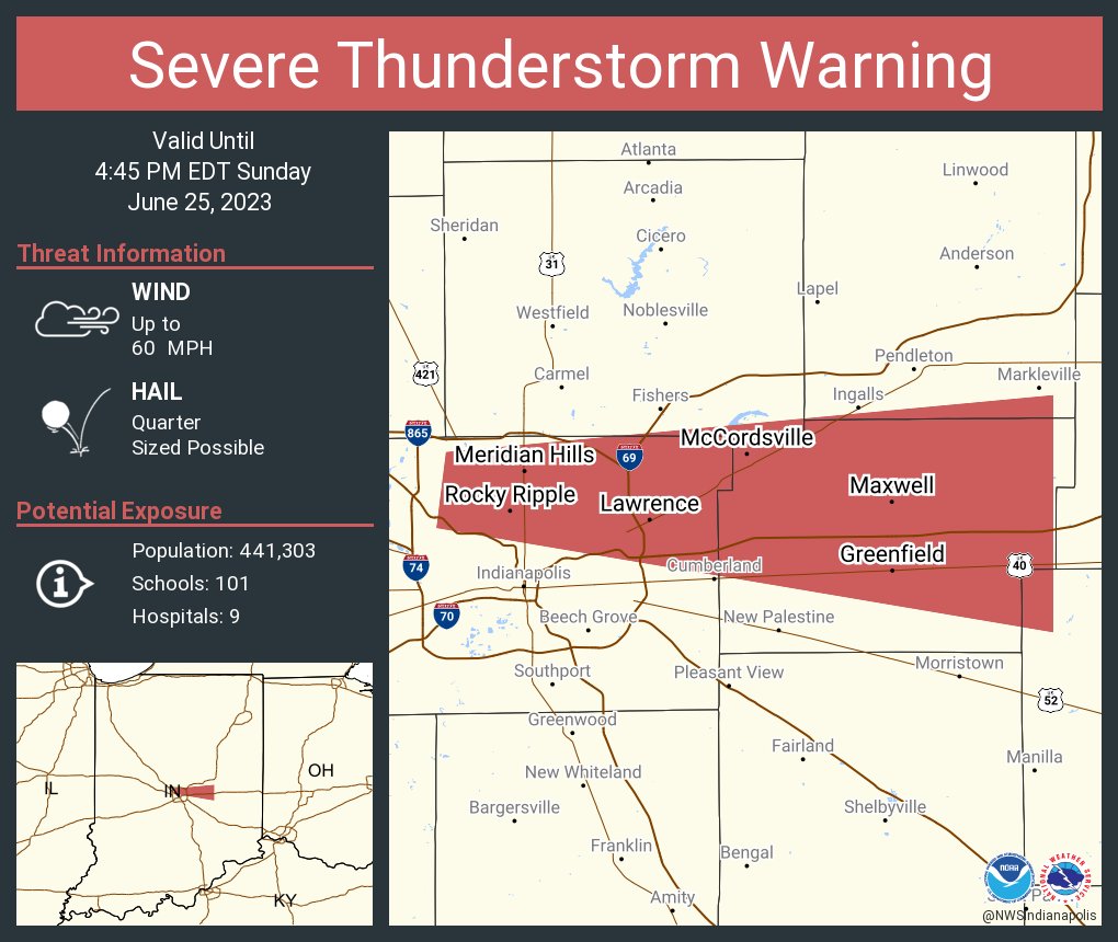 NWS Indianapolis on Twitter "Severe Thunderstorm Warning continues for