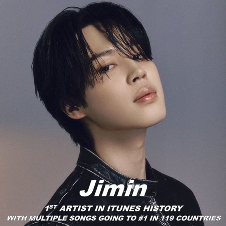 #BTS’ #Jimin is the 1st Artist in #iTunes history with multiple songs going to #1 in every country on the platform (119)! 💪🥇🐐👑💜