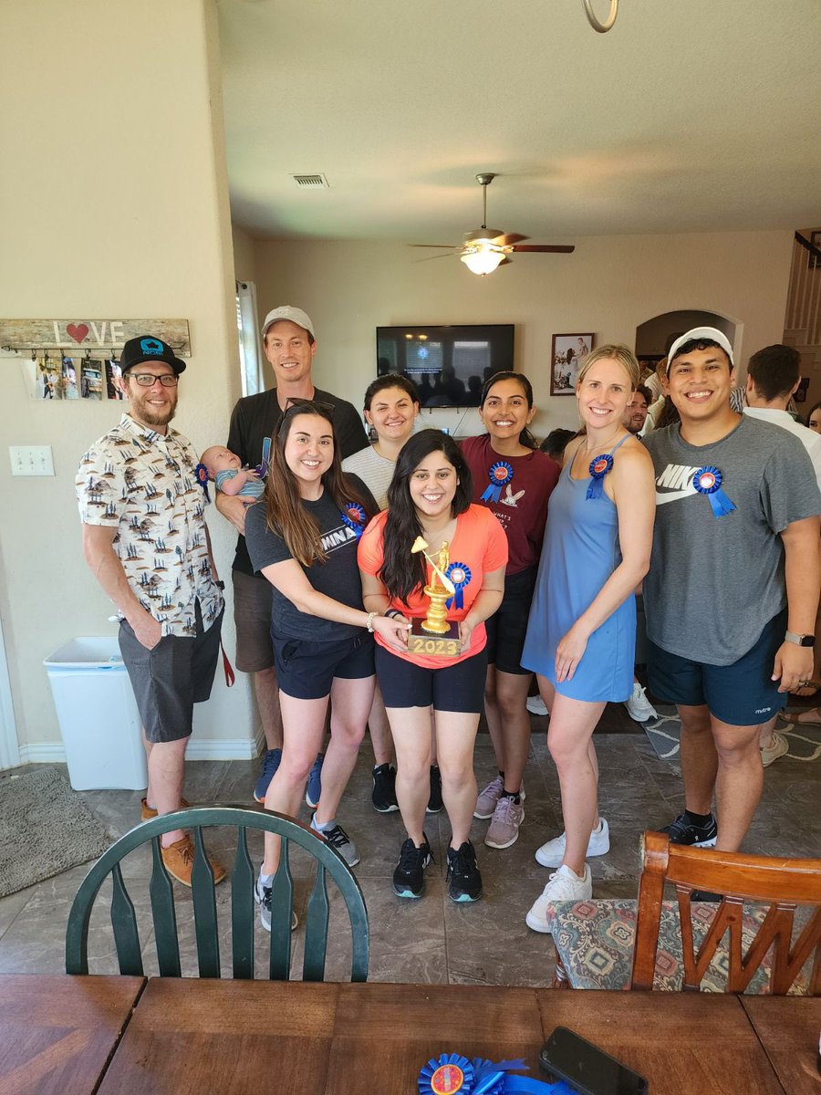 <a href="/UTHSA_RehabMed/">UT San Antonio Rehab Med</a> Intern retreat champs!!! 🥳🎉 So fortunate to be surrounded by so many wonderful residents. Still in the orientation phase and I already feel like part of the family ❤️ Thanks to everyone involved in planning/hosting this event! Intern year here we come!
