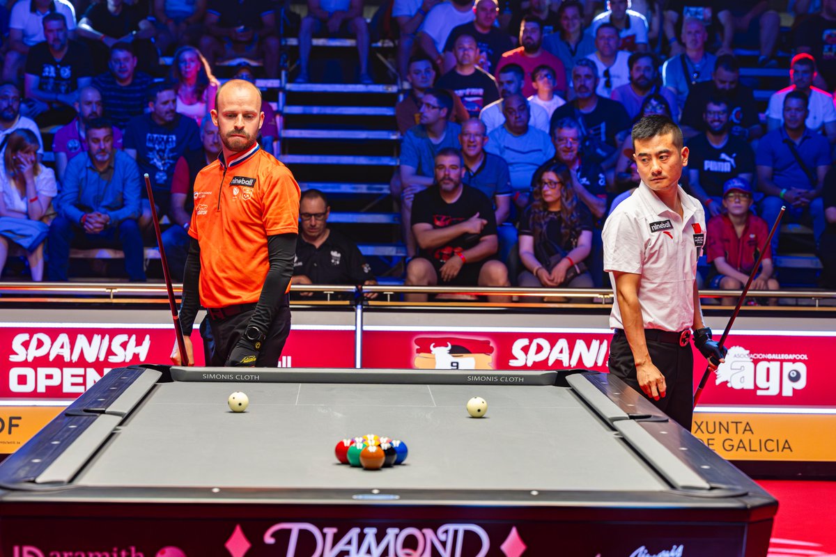 MatchroomPool's tweet photo. ⛰️ 𝐇𝐈𝐋𝐋-𝐇𝐈𝐋𝐋 ⛰️

The greatest final we have seen on the World Nineball Tour naturally has to go all the way

Neither man deserves to lose this epic 👏🙏

#SpanishOpenPool 🇪🇸 https://t.co/0mHc5ex3v2