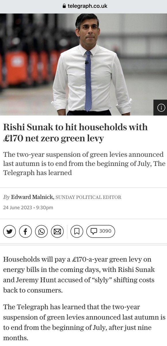 Heh let’s screw even more money out of our struggling voters on the basis this is another pointless green tax our elected deluded ill-informed politicos believe will save the planet. 50 yrs I have voted Tory.  NEVER EVER AGAIN! 😥 How many others feel the same?