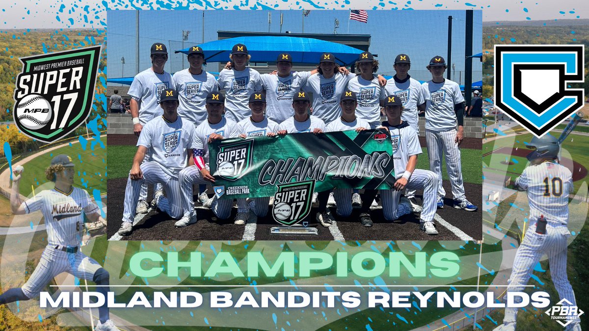 🏆MPB SUPER 17 (OPEN) CHAMPIONS🥇

Congratulations to our 2023, Midwest Premier Baseball Super 17 (Open) Champions, @MidlandBandits Reynolds!!

#WhyPlayAnywhereElse