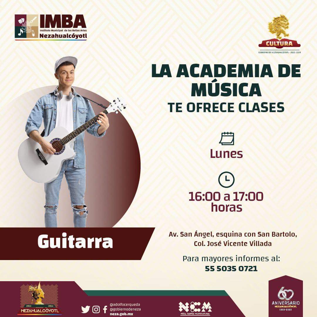 GobNeza's tweet photo. #IMBA 🎼 | ¿Te gustaría formar parte de la Academia de Música?
Te invitamos a inscribirte para aprender a tocar un instrumento, para mayores informes, acércate al Instituto Municipal de Bellas Artes o ponte en contacto al: Tel. 55 5035 0721 🎻🎶
#Neza #CapitalMulticultural https://t.co/INVbGy3LTO