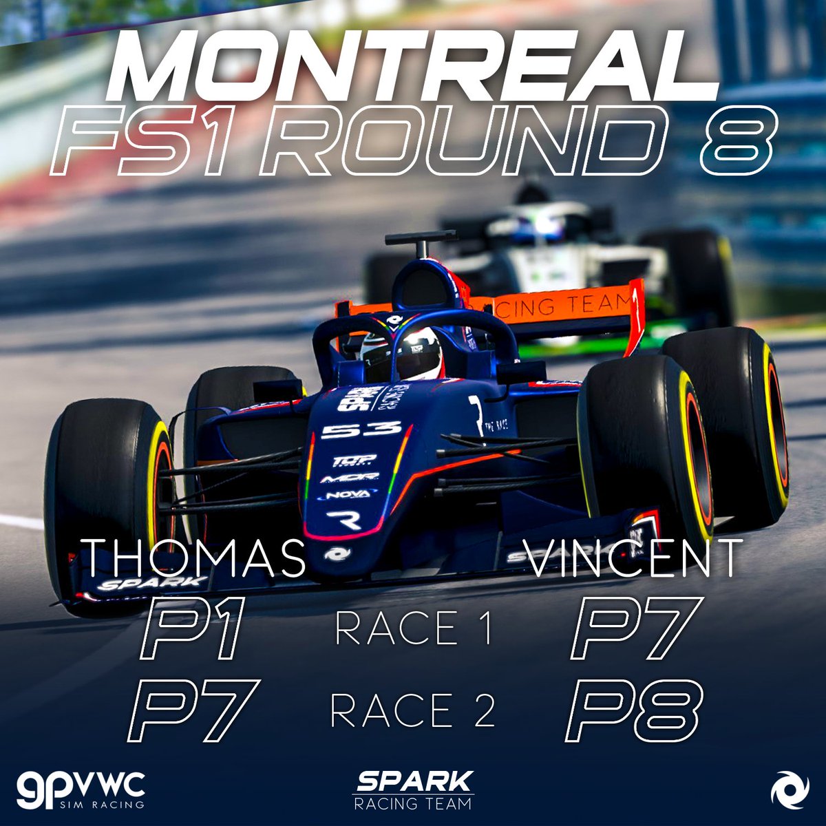 This is our first race 1 win this season. Tom stayed out of chaos, was able to close the gap to Jack and take the lead. #gpvwc #FS1 #simracing #esports #Canadian #PrideMonth