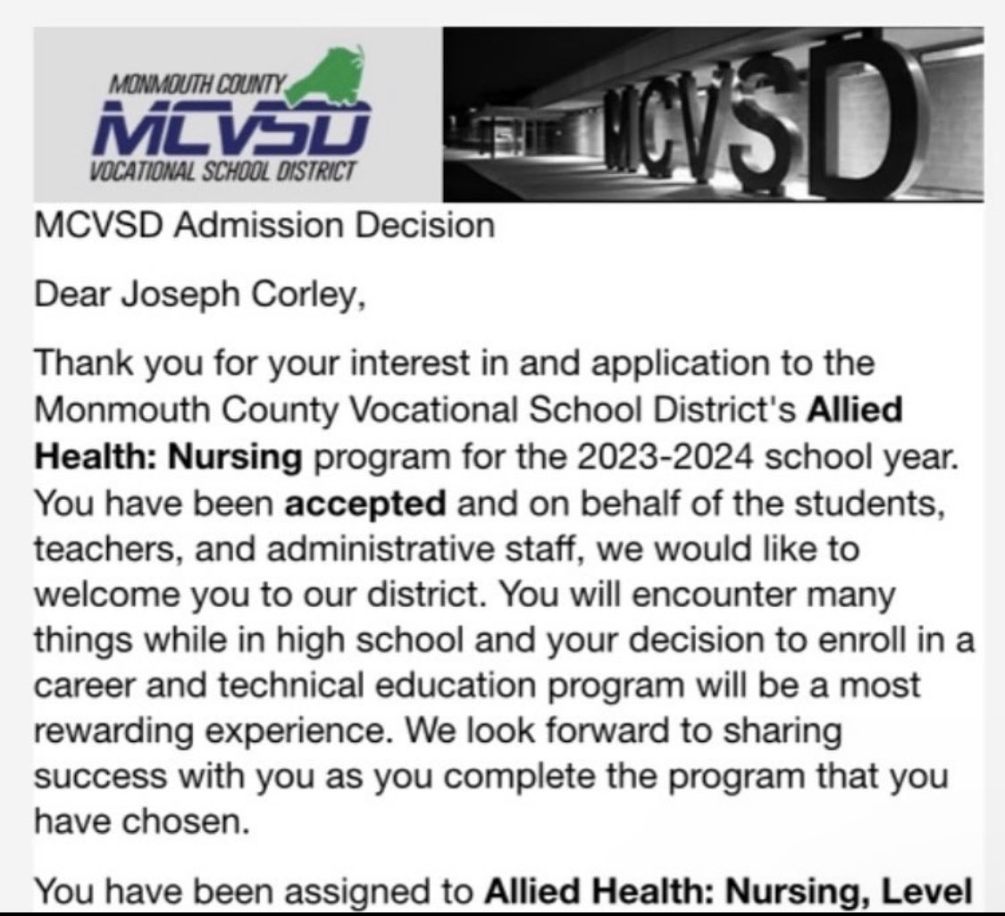 Been accepted into the Vocational School Nursing Program!  Excited!!!! #medicalprofession #planB #EducationMatters