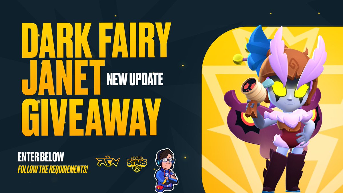 🧚‍♀️ 1x Dark Fairy Janet + Pin, Icon, Spray Giveaway

To Enter:
🔥Follow / seguir @ReconicEsports @carrascoosaa 
♻️RT and ❤️
✅Tag 1 Friend / Etiquetar un amigo

#DarkFairyJanetGiveaway #BrawlStars 

Ends July 3rd / El sorteo finaliza el 3 de julio.