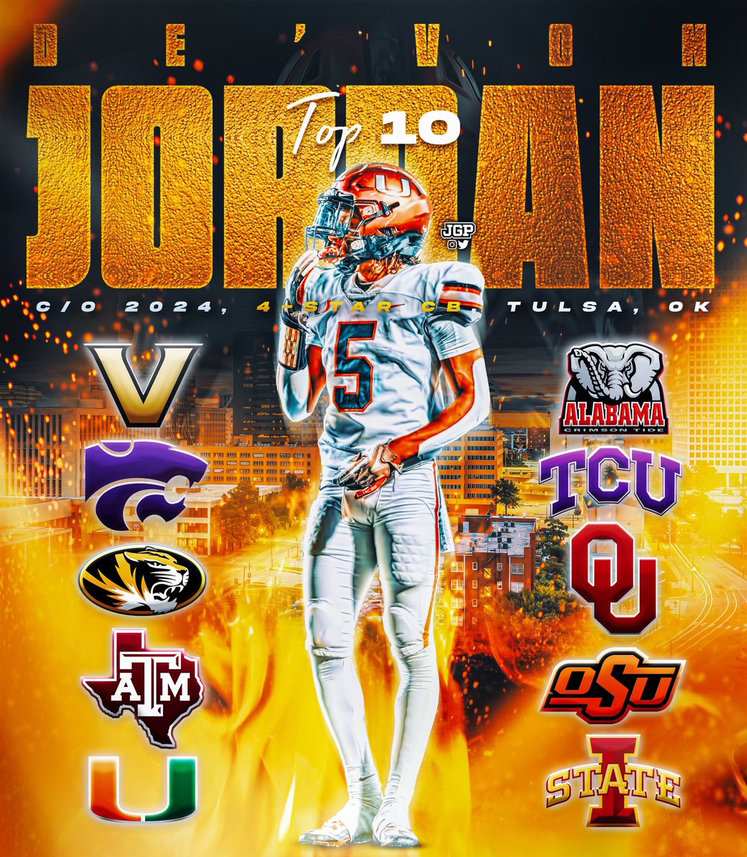 Top 10 ⭐️ @On3Recruits @Rivals @On3sports @247Sports @recruit_unionfb @PrepRedzoneOK