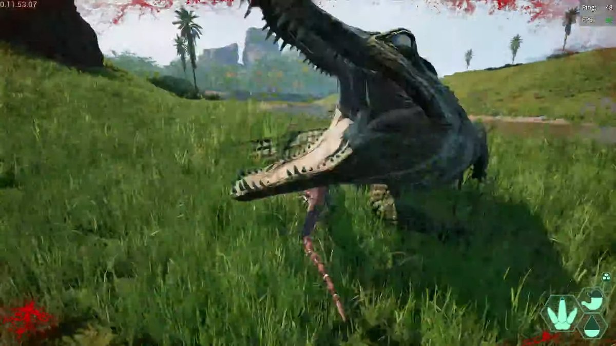 Me: trolling a Deinosuchus as Troodon and repeatedly narrowly escaping its jaws of death

Also me: getting kicked to death by a Galli 2 minutes after

😅

RIP Gregory Nugget (iykyk)

#theisle