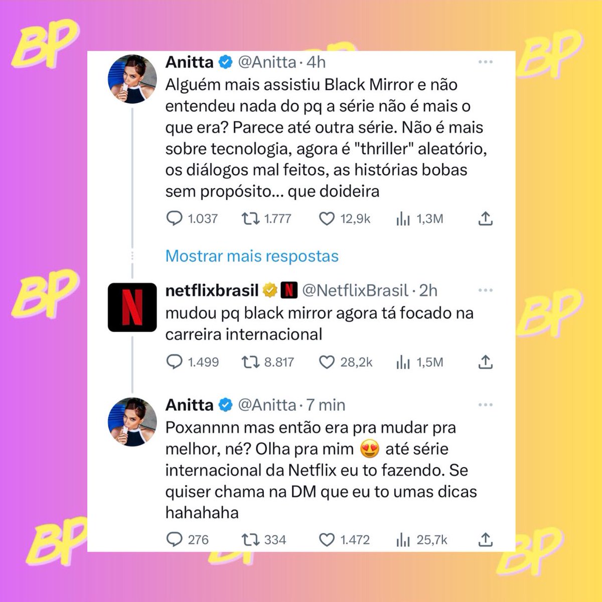 A Netflix responder a Anitta é MUITO BLACK MIRROR!