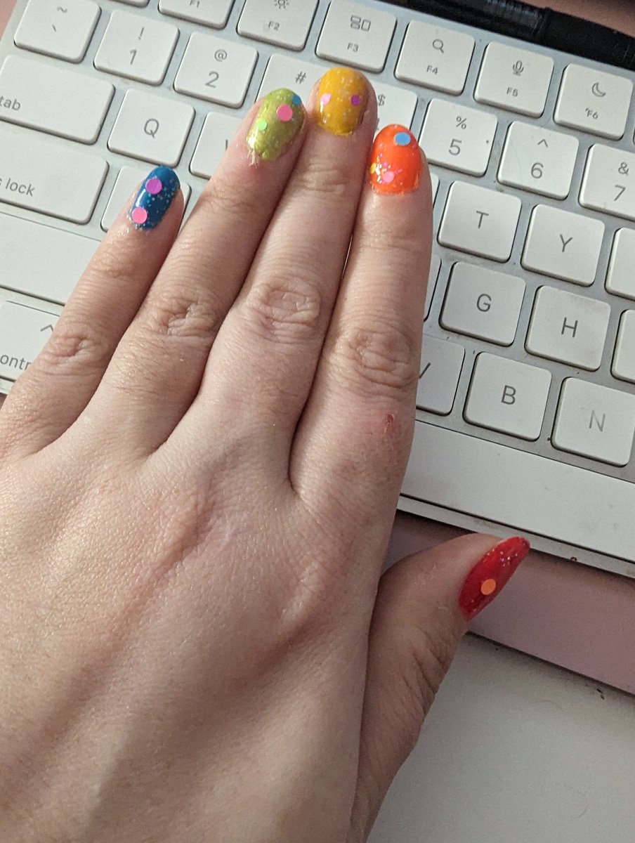 MonadicMeg's tweet image. Been obsessed with giving myself at home manicures. The rainbow manicure was when I started. My cuticles are in such better shape now!