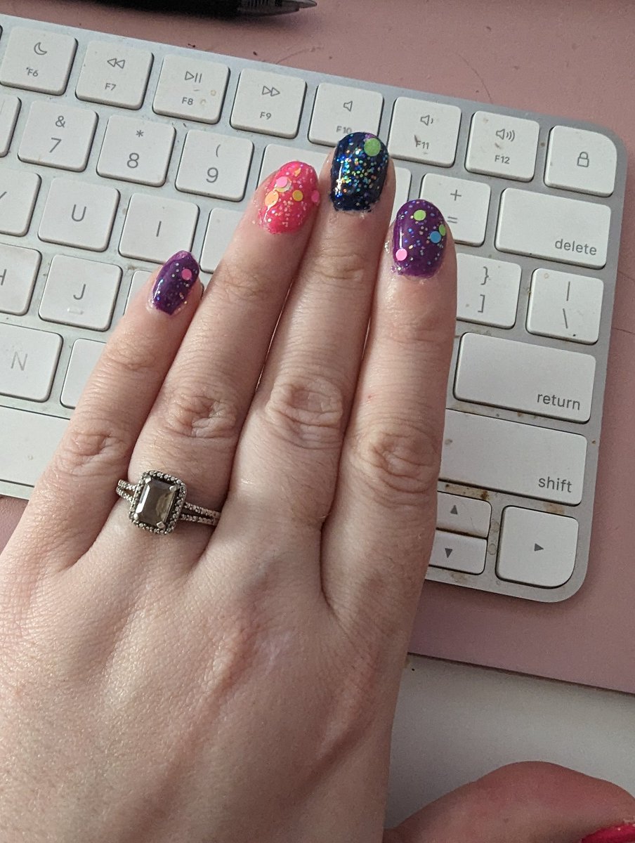 MonadicMeg's tweet image. Been obsessed with giving myself at home manicures. The rainbow manicure was when I started. My cuticles are in such better shape now!
