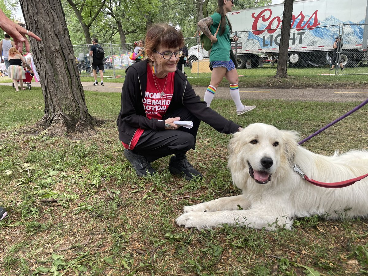 miche2u's tweet photo. We’ve been feeling the love @TwinCitiesPride! Thanks for the hugs, high fives and fist bumps. There’s more work to do to end gun violence. All are welcome to join us! @MomsDemand #DisarmHate https://t.co/HQupZIgqmh