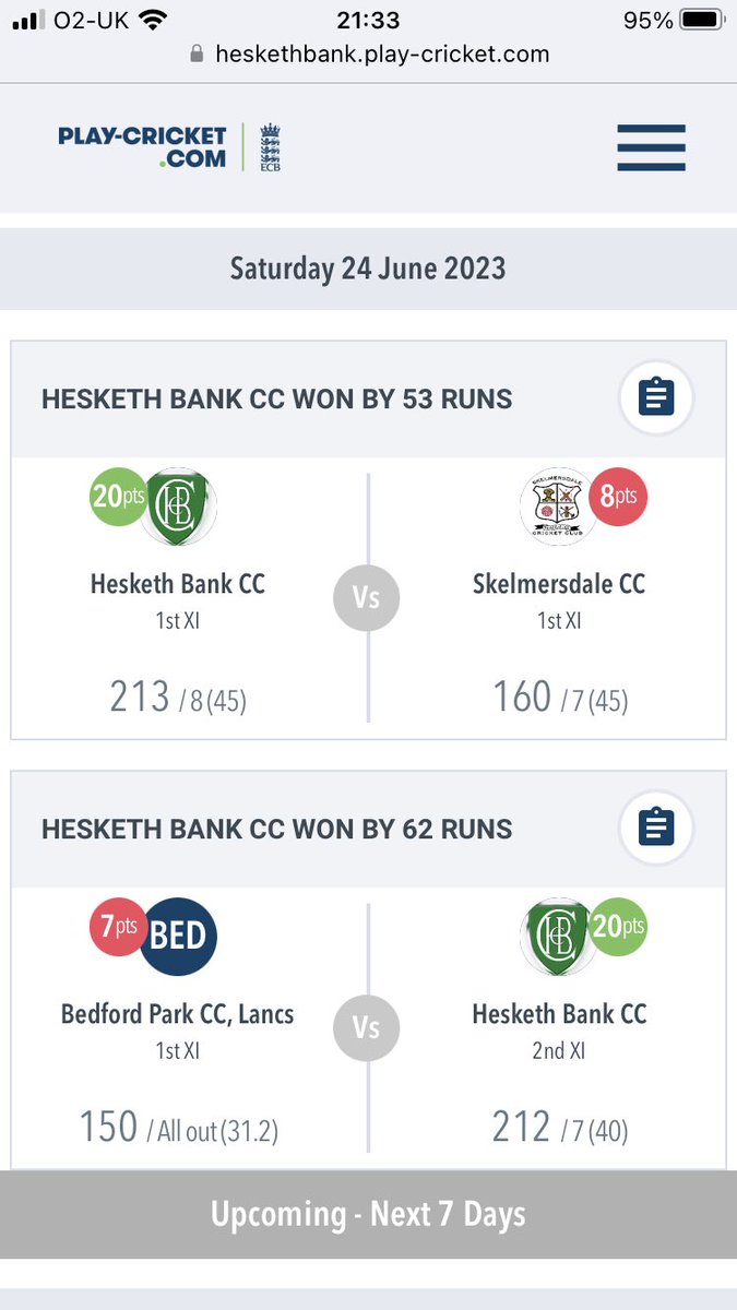 HeskethBankCC's tweet photo. 40 point weekend https://t.co/R9OOiD49wB