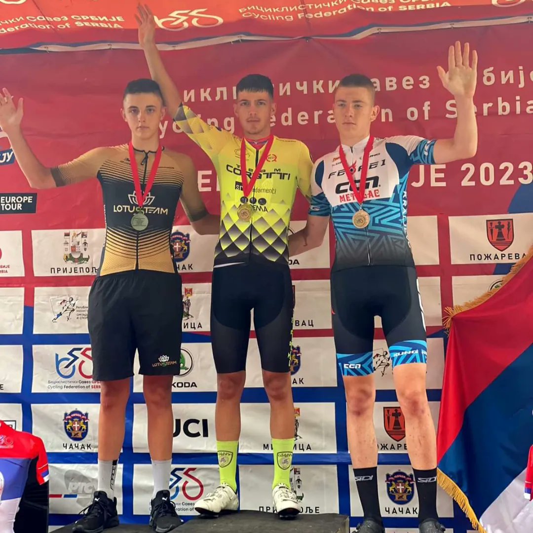 MIafisco's tweet photo. @BoskoVelicic new Serbian junior champion in time trial and absolute on the road.. double victory and thanks for the trust given!
#imfitbiomeccanica 
Info@imfitbiomeccanica.it 
https://t.co/JQTEDvAeo5 https://t.co/LDpShI8UQZ