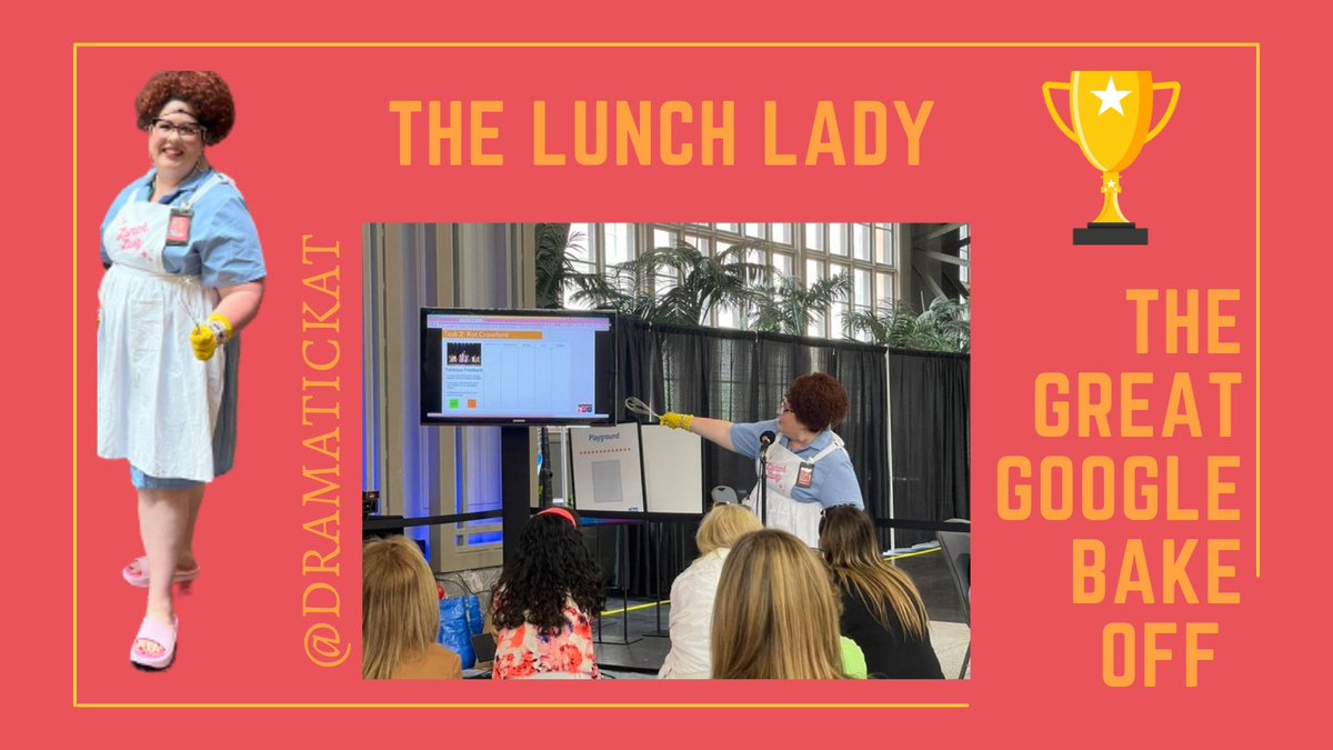 I can’t believe I won The Great @GoogleForEdu Bake Off! Thank @mrshowell24 for inviting me to participate! #thelunchlady #KatsKandi 📷: @HollandKaylah #ISTELive