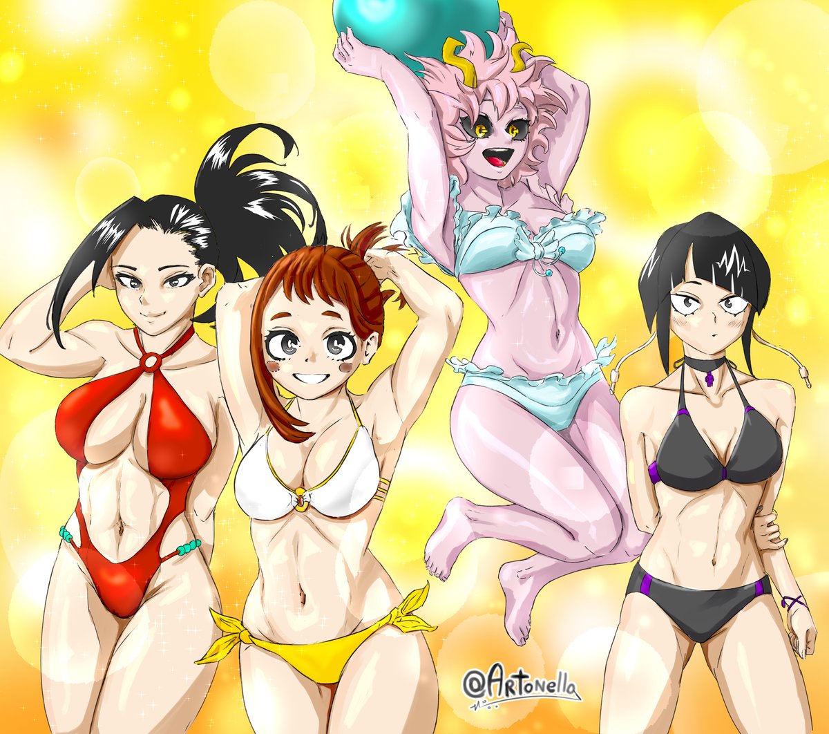 My hero academia summer edition 
Momo, Jirou, Ochako, Mina
---
#MHASpoilers #僕のヒーローアカデミア #momoyaoyorozu #ochacouraraka #jiroukyoka #minaashido