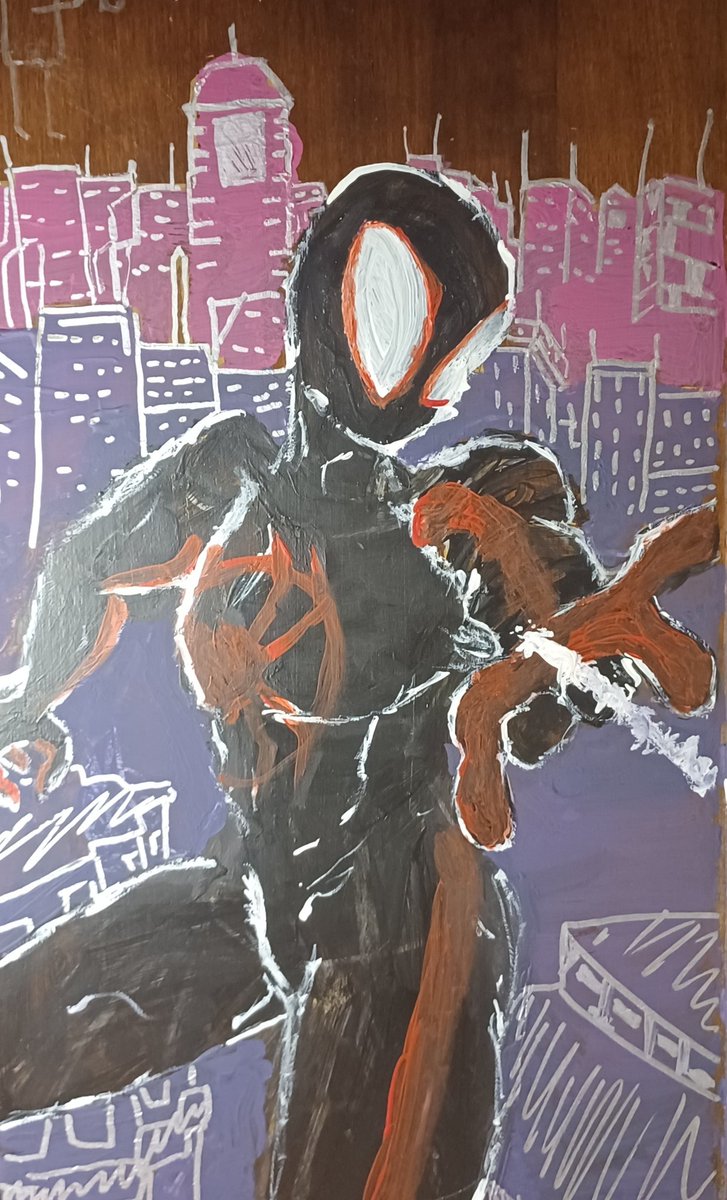 Miles Morales. 
Acrylic on wood