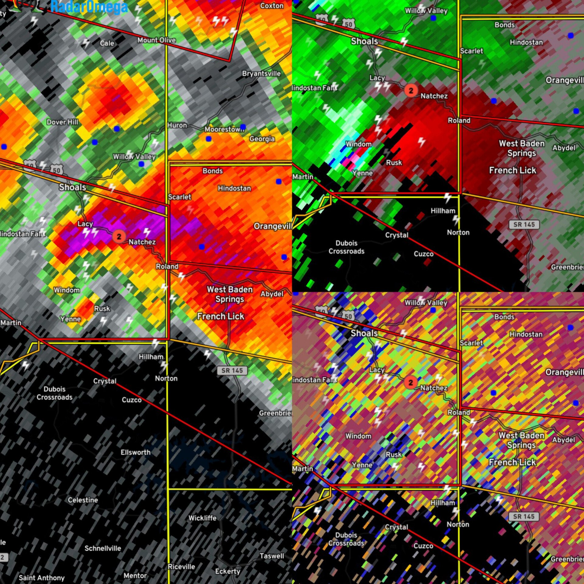 StormHQ on Twitter "Likely tornado OTG west of West Baden Springs, IN
