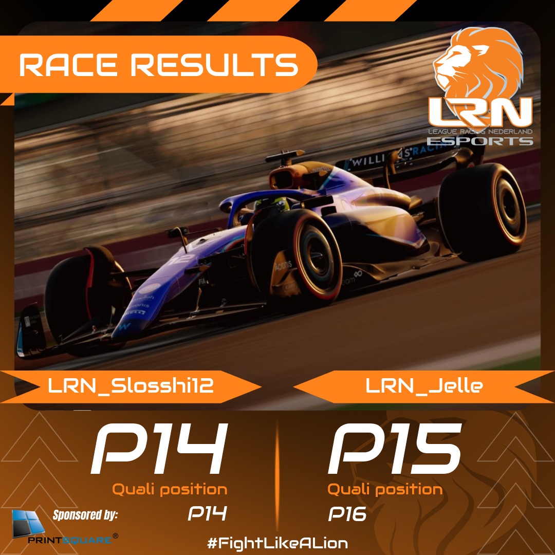 LeagueRacingNL's tweet photo. Race results at @EORFormula1 

An interesting experience after our 1st social from which we learn a lot.  Both riders reach the finish, but outside the points.

#lrnesports #oneteamonedream #fightlikealion https://t.co/J2xWSvQjRF