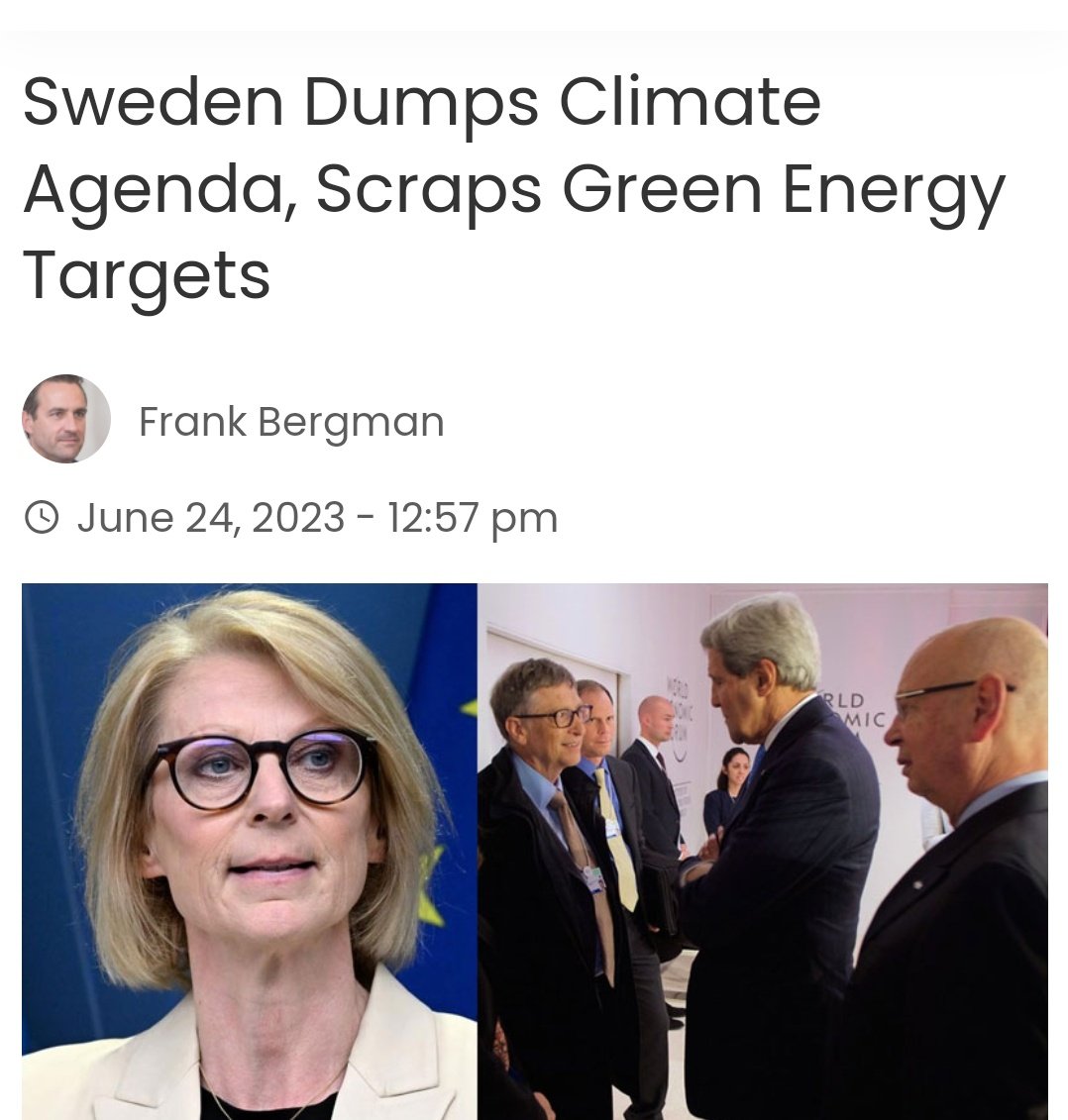 Sweden 🇸🇪 defied crazy lockdowns, and is now defying crazy climate agenda 👏
_